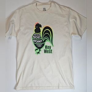 Key‎ West T-Shirt Mens Medium Beige Green Southern Most Point Fruit Of The Loom